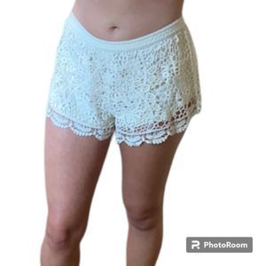 Forever 21 Cream Lace Shorts